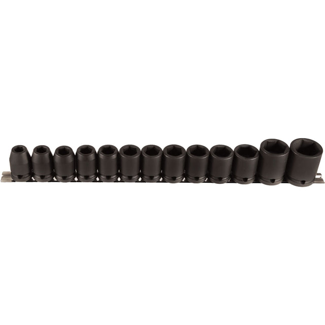 Socket Set, 13 Pcs, Impact, 1/2" Drive Size