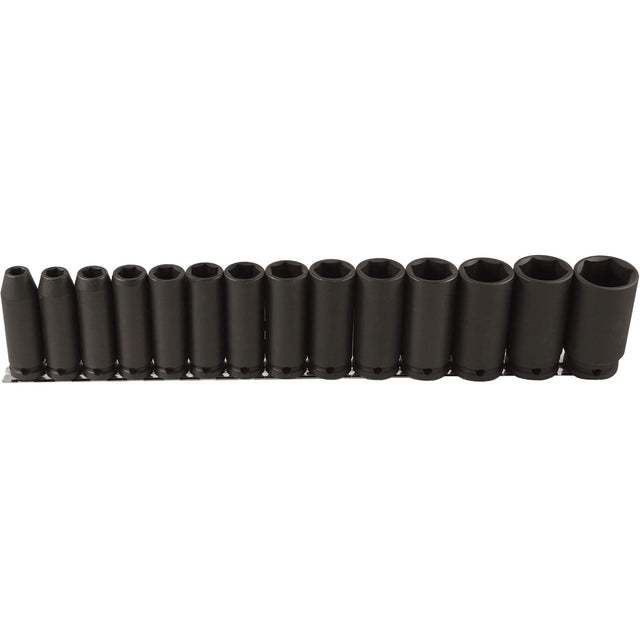 Long Socket Set, 14 Pcs, Impact, 1/2" Drive Size, Deep