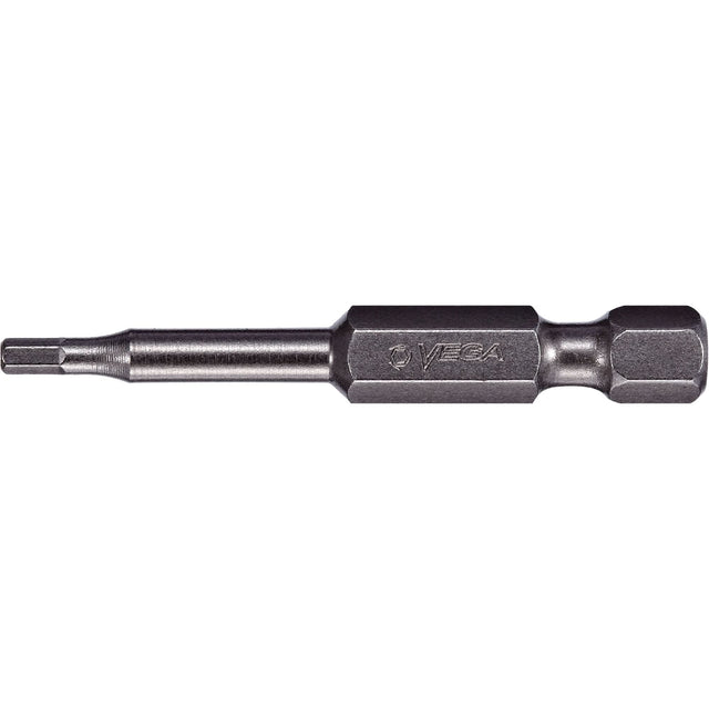 Power Bit, Hex, 2.5 mm Tip, 1/4" Drive Size, 6" Length