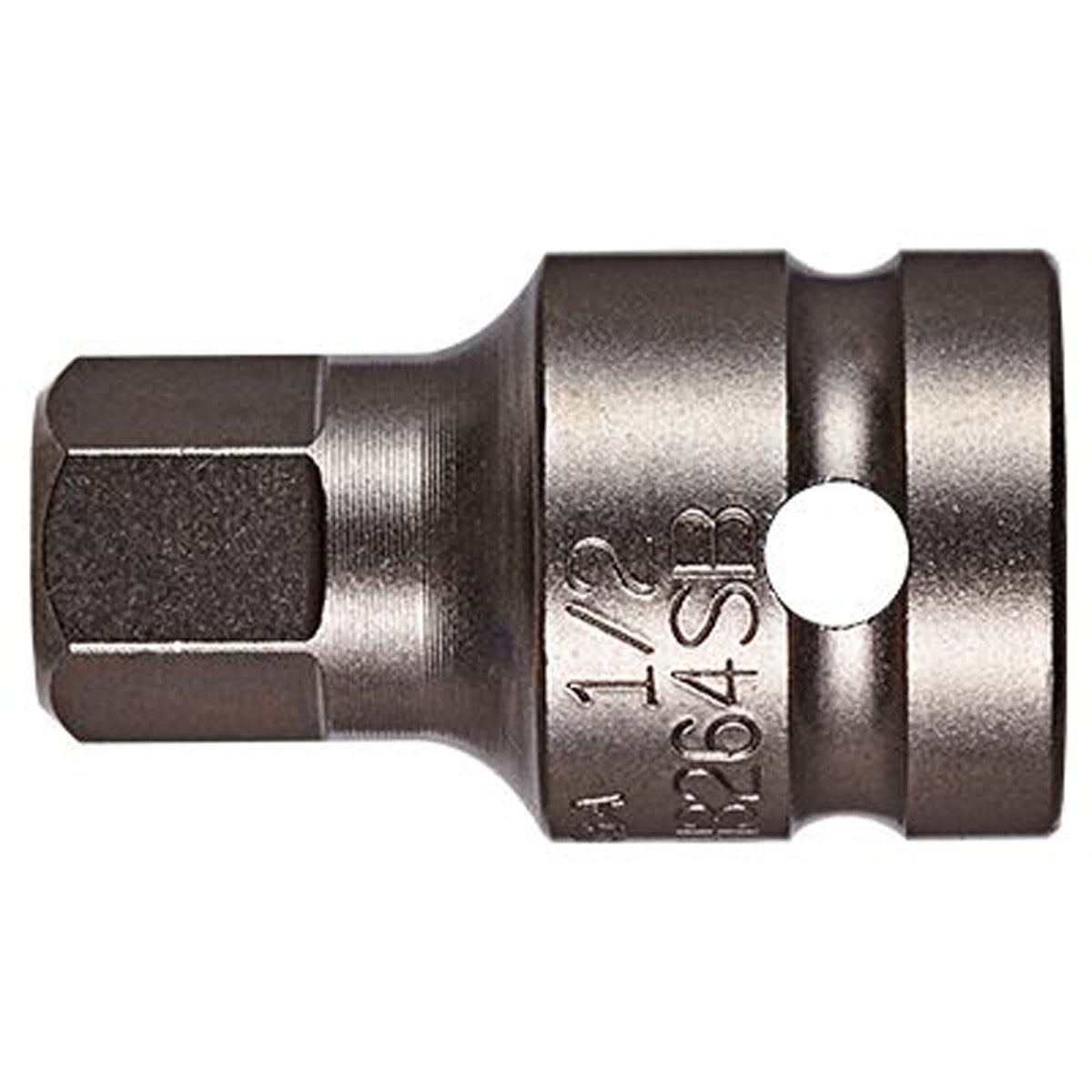 Socket Bit, Hex, 6 mm x 1-1/2" L, 1/2" Drive
