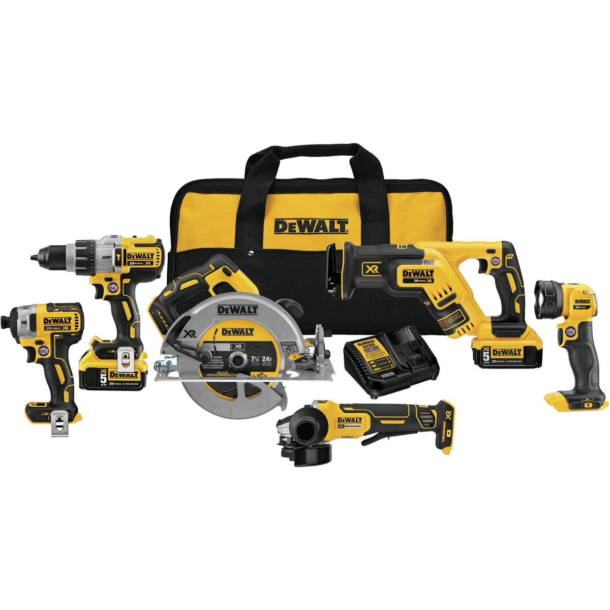 Max XR® Brushless 6-Tool Combo Kit, Lithium-Ion, 20 V