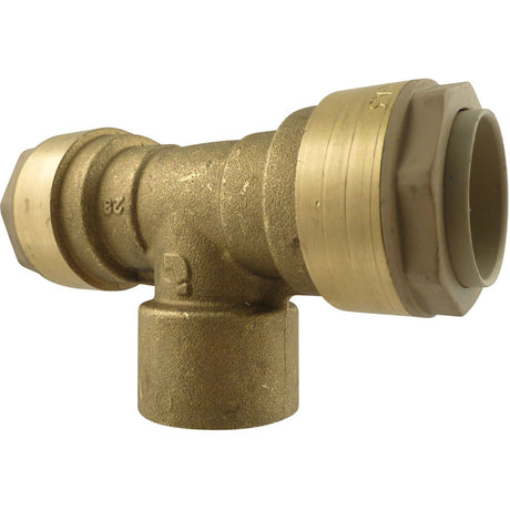 Quickline Air Piping Tee Connect, Brass, 1/2"