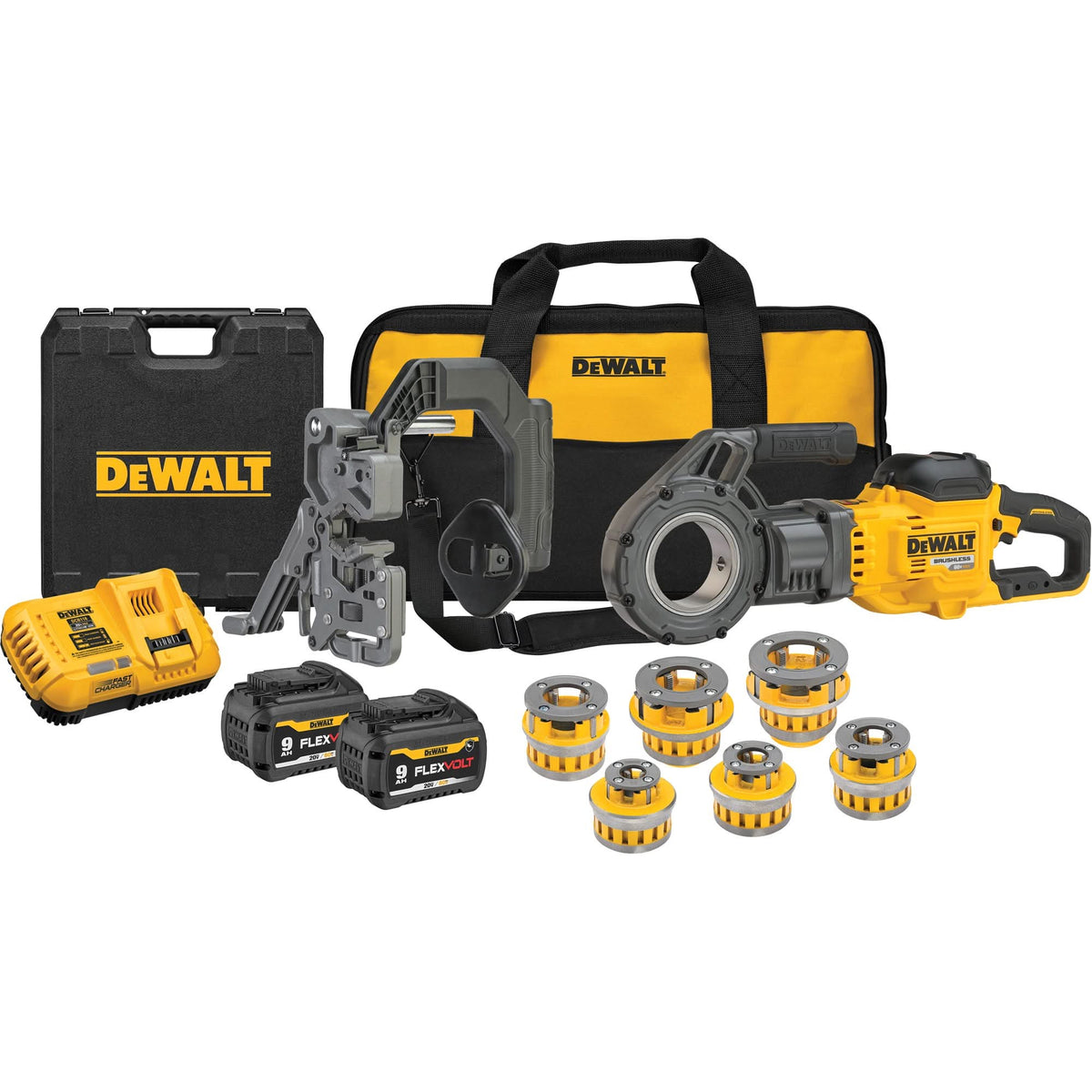 FlexVolt® Max* Cordless Pipe Threader Kit with Dieheads, 30 RPM, 1/2" - 2" Pipe Thread