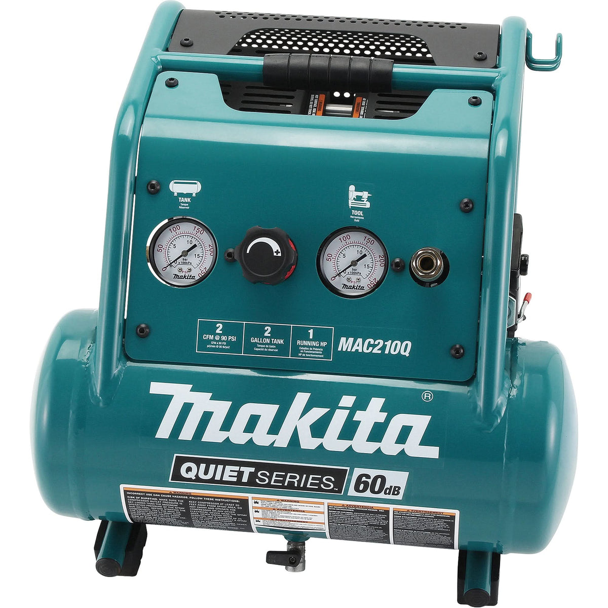 Quiet Series Air Compressor, Electric, 2 Gal (2.4 US Gal), 135 PSI, 120/1 V