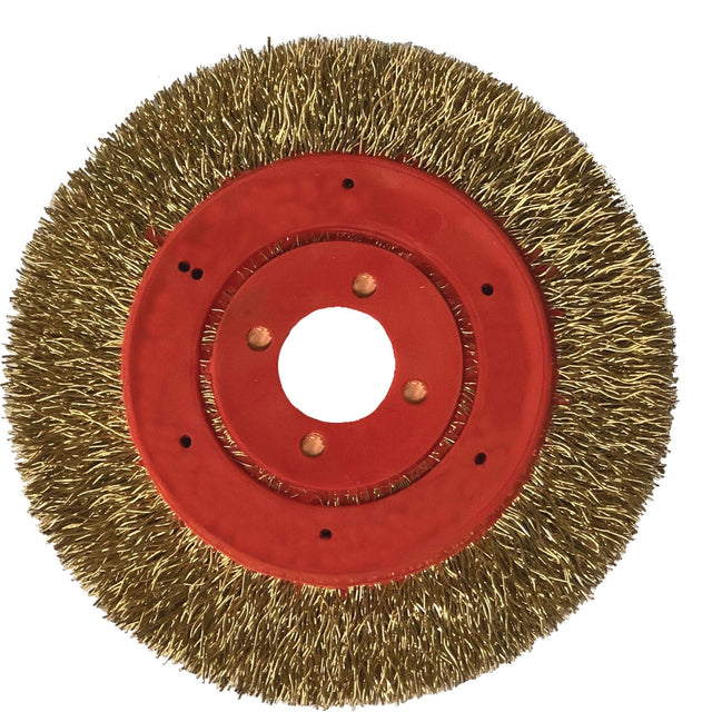 No Throw Partial Encapsulated Wire Wheel, 3" Dia., 0.012" Fill, 1/4" Arbor