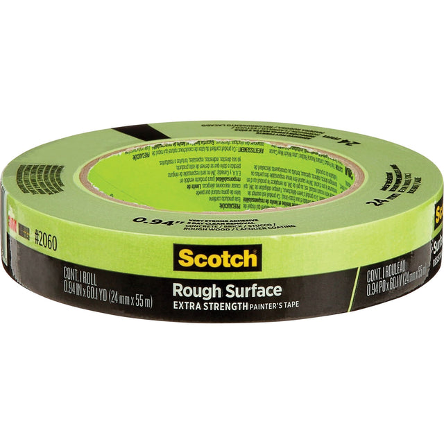 Scotch® Rough Surface Painter's Tape 2060, 24 mm (1") x 55 m (180'), Green
