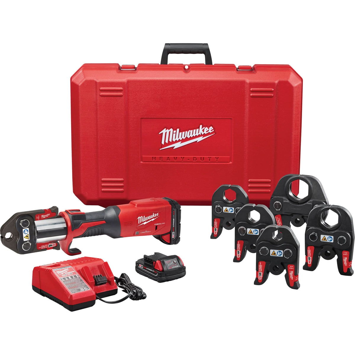 M18™ Force Logic™ Press Tool with One-Key™ & CTS Jaws Kit, 1/2" - 2", Power Driven
