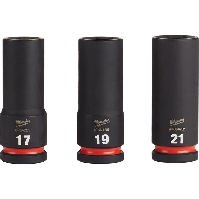 Shockwave™ Impact Duty™ Metric 6 Point Socket Set, 3 Pcs, Impact, 1/2" Drive Size, Deep