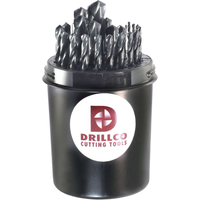 Drillco® Nitro Heavy-Duty Mechanic's Length Drill Bit Set, 29 Pieces, High Speed Steel