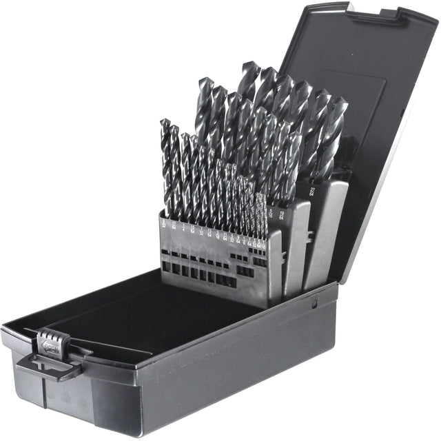 Drillco® USA Heavy-Duty Jobber Length Drill Bit Set, 29 Pieces, High Speed Steel