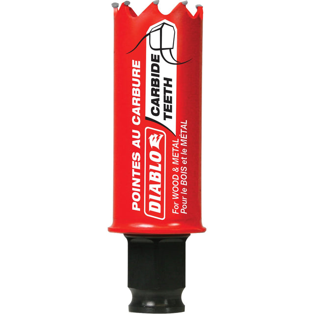Wood & Metal Hole Saw, 1-1/16", 2-3/8" Depth of Cut, Carbide