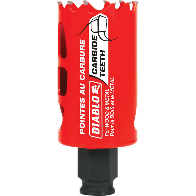Wood & Metal Hole Saw, 1-1/2", 2-3/8" Depth of Cut, Carbide
