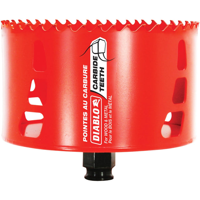 Wood & Metal Hole Saw, 4-1/2", 2-3/8" Depth of Cut, Carbide