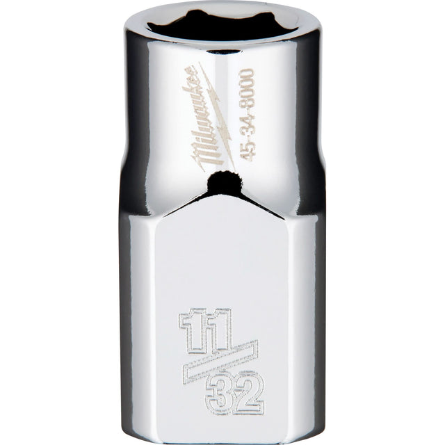 SAE Socket with Four Flat™ Sides, 11/32", 3/8" Drive, 6 Points