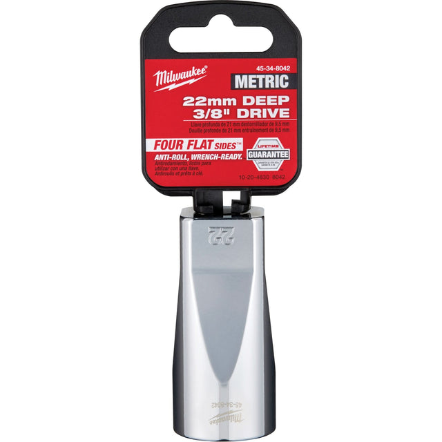 Metric Socket with Four Flat™ Sides, 22 mm, 3/8" Drive, 6 Points, Deep
