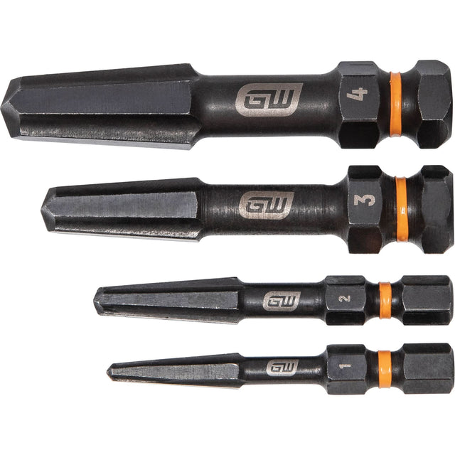Bolt Biter™ Screw Extractor Set, High Speed Steel, 4 Pieces