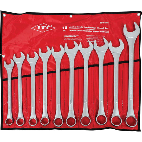 ICWJ-10M Jumbo Wrench Set, Combination, 10 Pieces, Metric