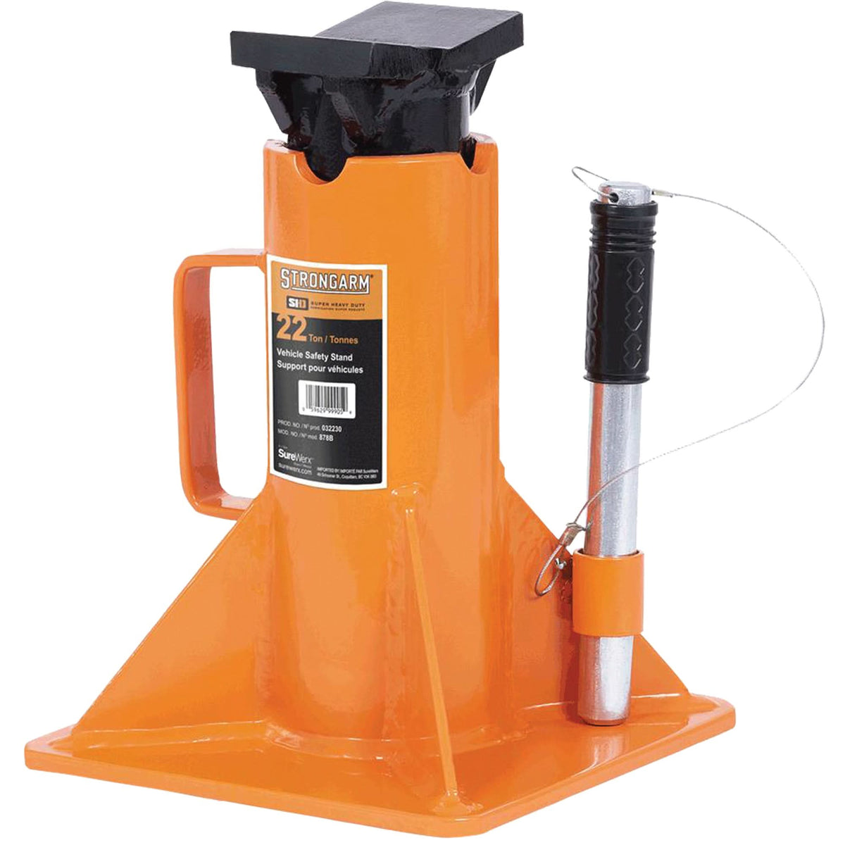 878B Heavy-Duty Jack Stand, Locking Pin, 22 Ton(s) Capacity, 13-3/4" - 19-3/4" H