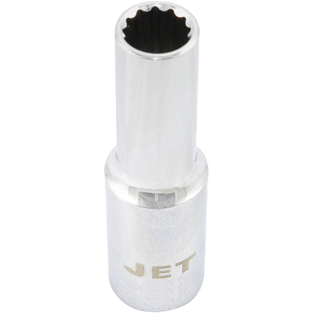 Chrome Socket, 7/16", 1/2" Drive, 12 Points, Deep