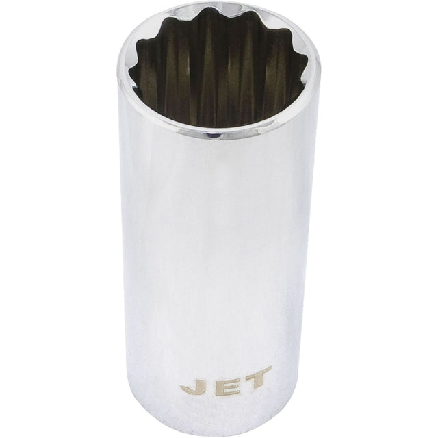 Chrome Socket, 1-1/8", 1/2" Drive, 12 Points, Deep