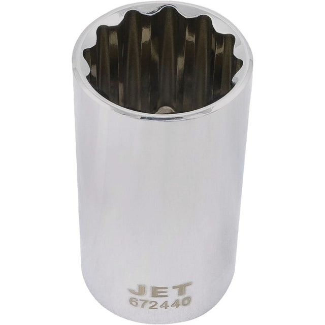 Chrome Socket, 1-1/4", 1/2" Drive, 12 Points, Deep