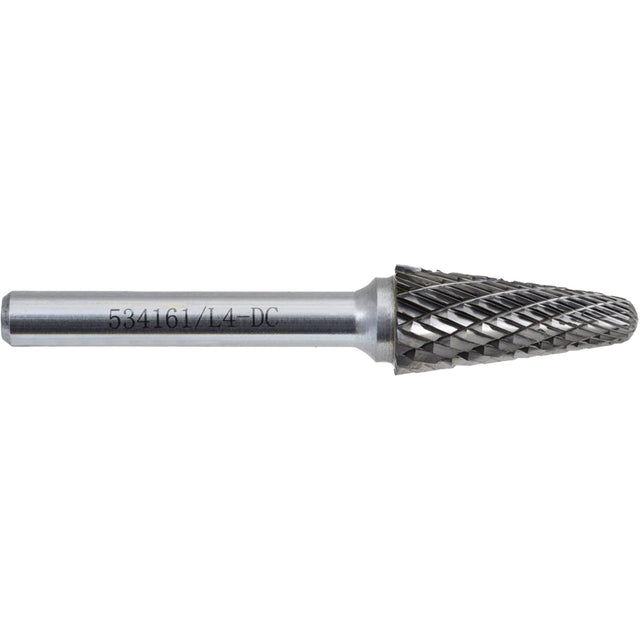 L4-DC JET-KUT Taper Shape Bur 9 (Radius End), 1/2" Dia.