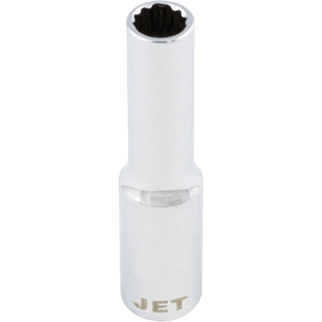 Chrome Socket, 8 mm, 1/4" Drive, 12 Points, Deep
