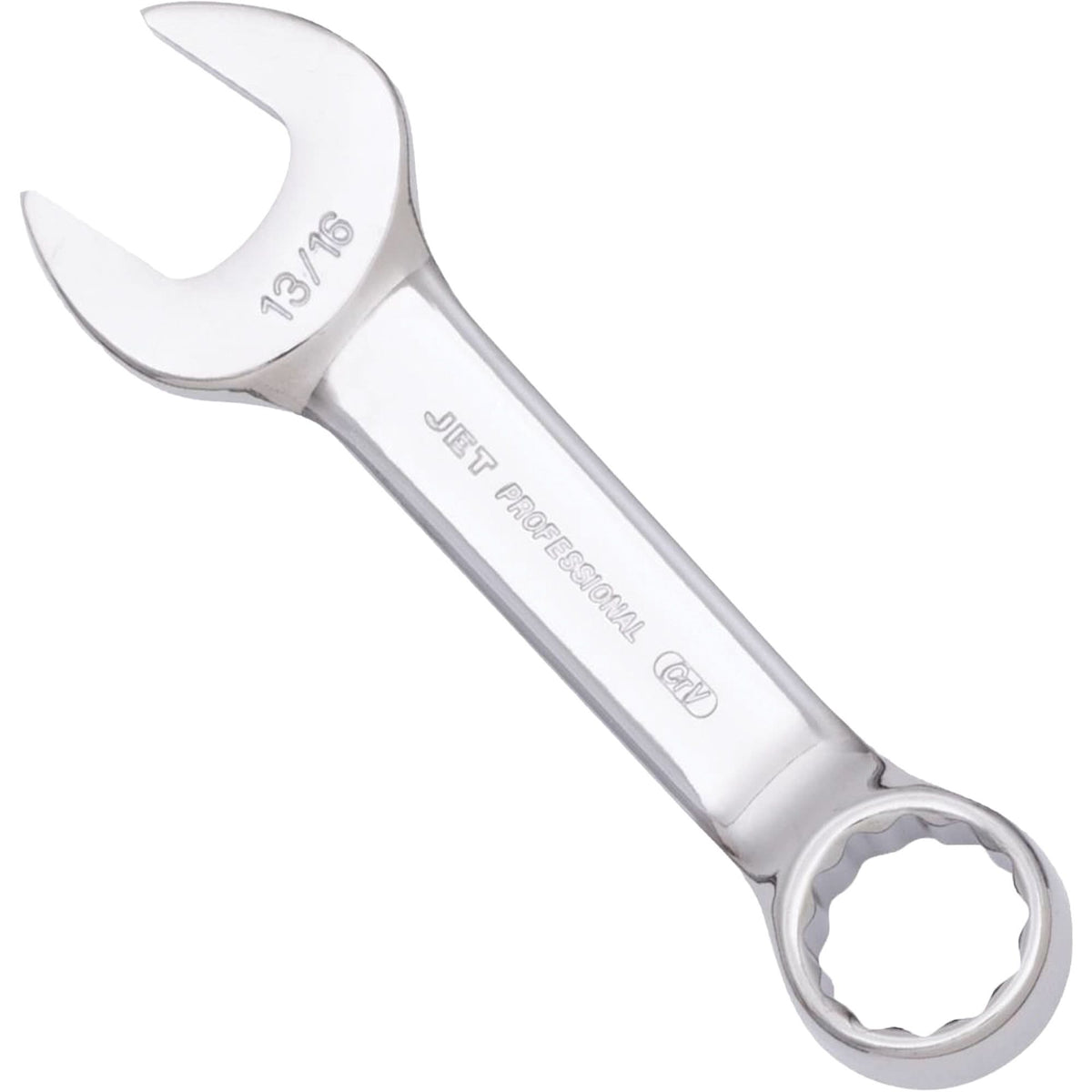 SAE Stubby Combination Wrench, 13/16", Polished Finish