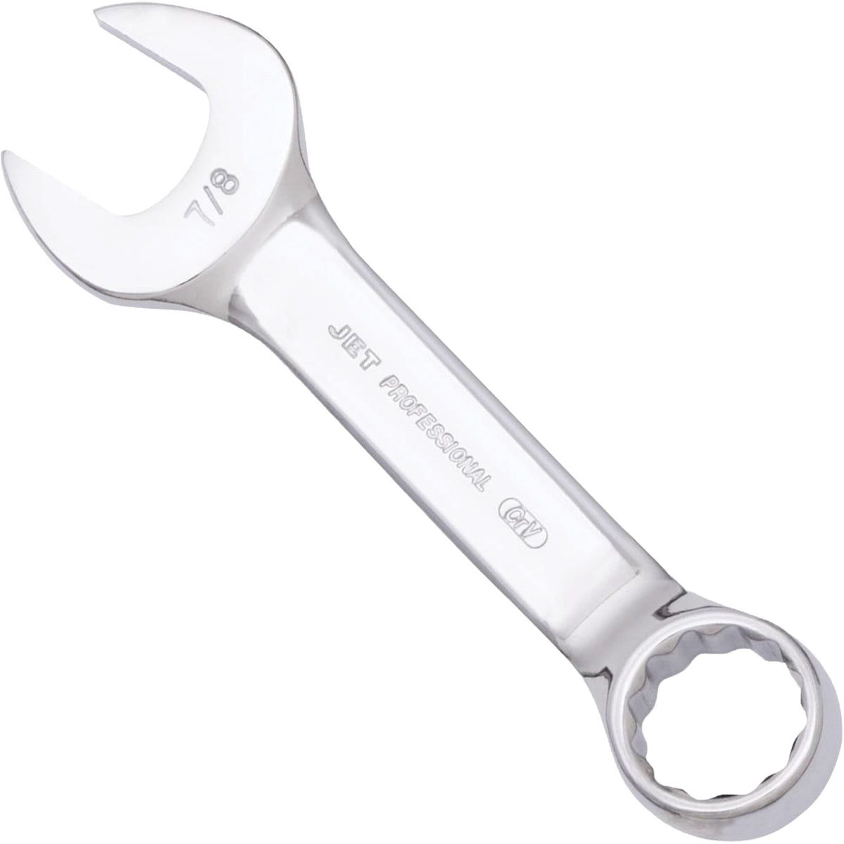 SAE Stubby Combination Wrench, 7/8", Polished Finish