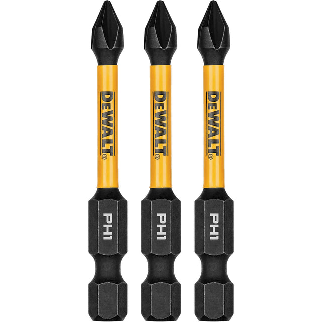 3-Piece FLEXTORQ® Impact Screwdriving Bits, Phillips, #1, 1/4" Drive