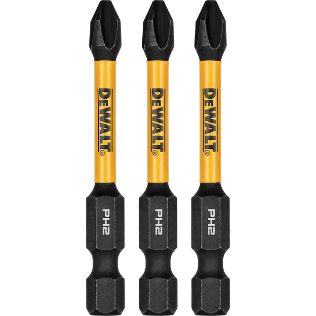 3-Piece FLEXTORQ® Impact Screwdriving Bits, Phillips, #2, 1/4" Drive