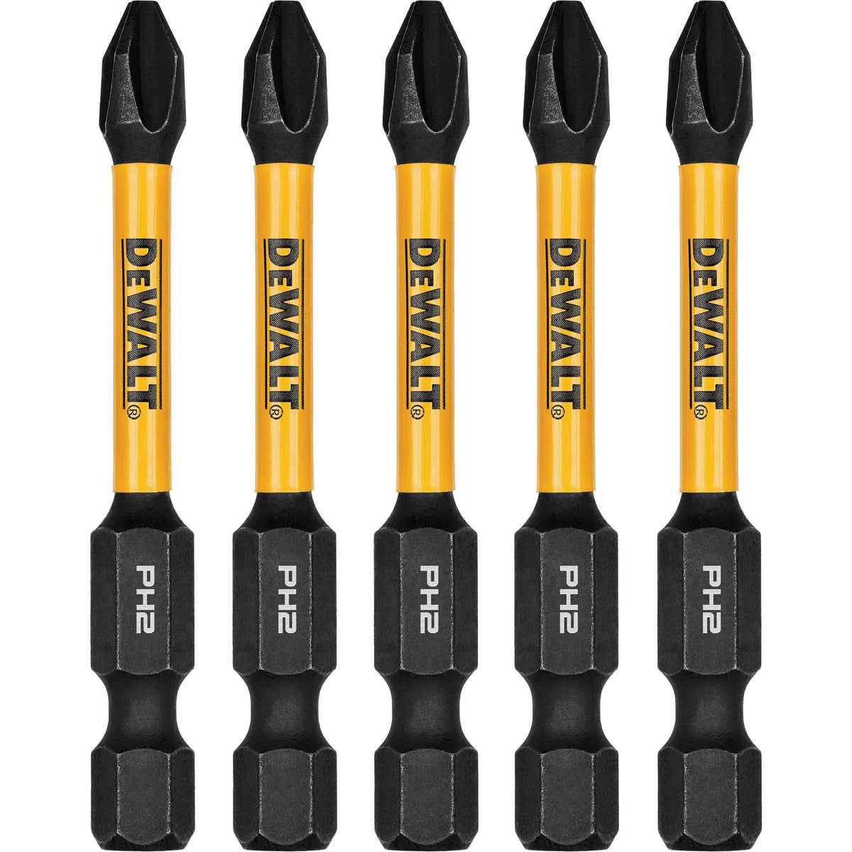 5-Piece FLEXTORQ® Impact Screwdriving Bits, Phillips, #2, 1/4" Drive