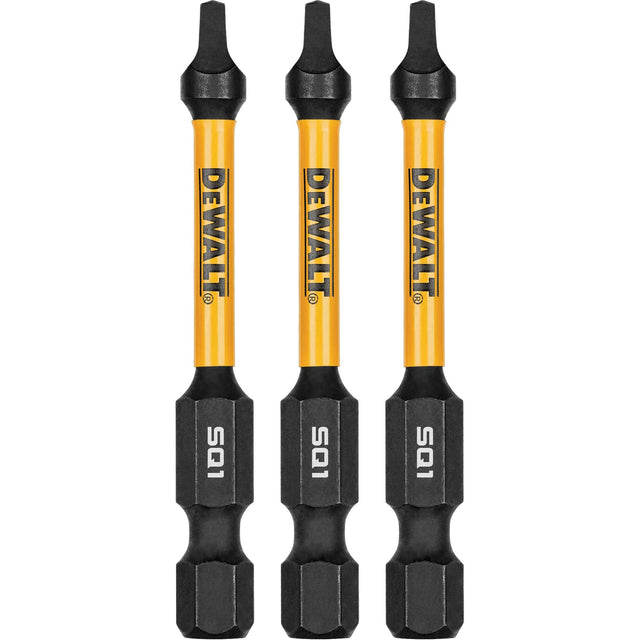 3-Piece FLEXTORQ® Impact Screwdriving Bits, Square, #1, 1/4" Drive