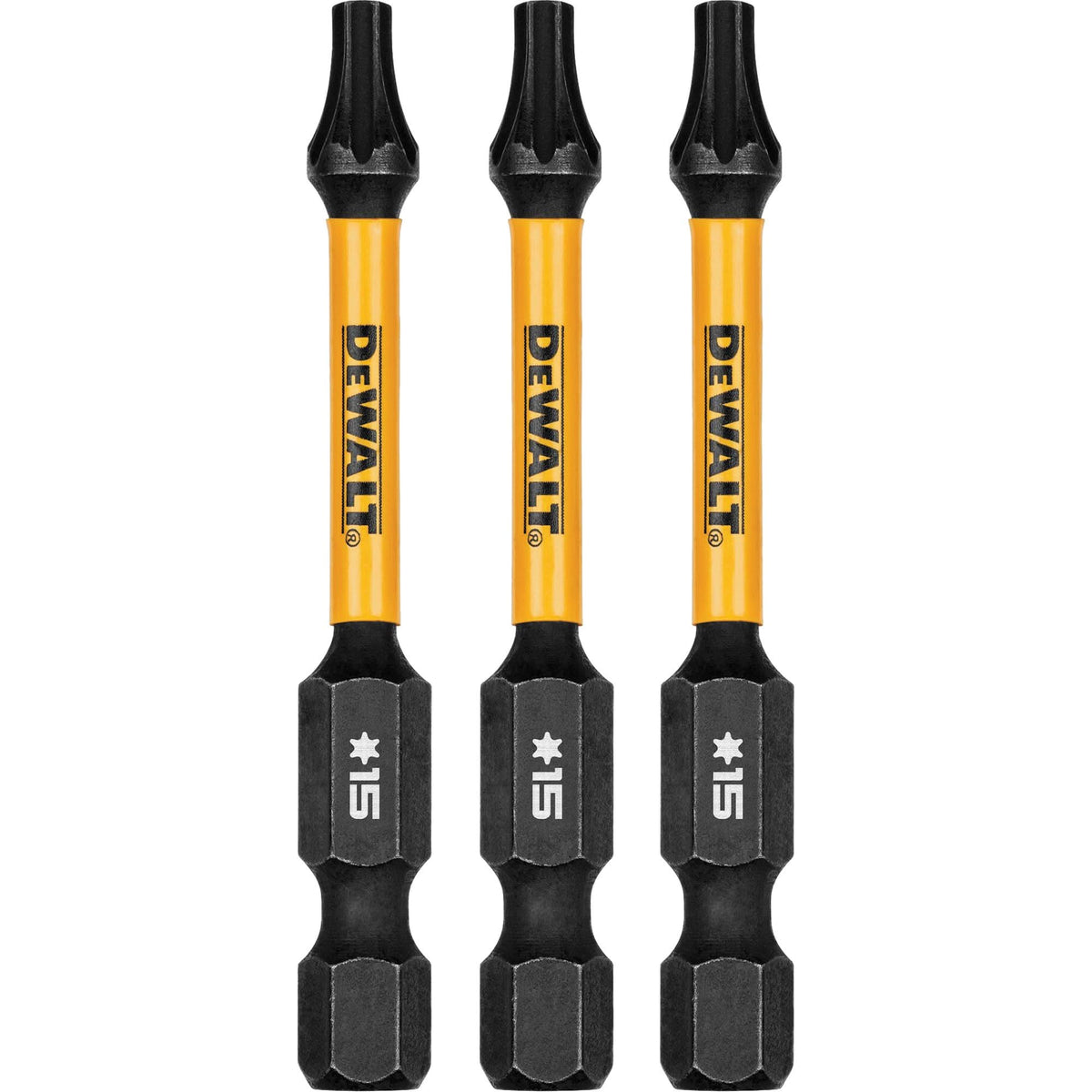 3-Piece FLEXTORQ® Impact Screwdriving Bits, Torx, T-15, 1/4" Drive