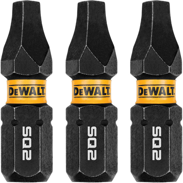 3-Piece FLEXTORQ® Impact Screwdriving Bits, Square, #2, 1/4" Drive