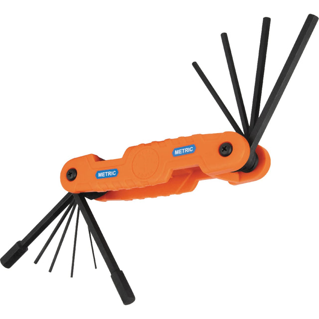 Pro Folding Hex Key Set, 10 Pcs., Metric