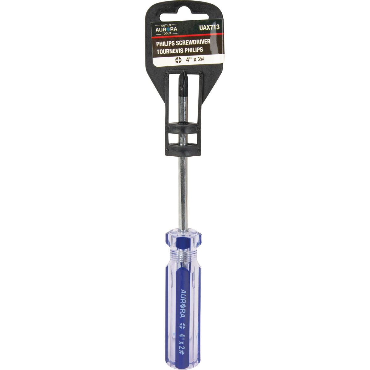 Blue Transparent Striped Philips Screwdriver, #2, Plastic Handle