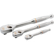 1/4", 3/8" & 1/2" Drive 120XP™ Full Polish Teardrop Ratchet Set