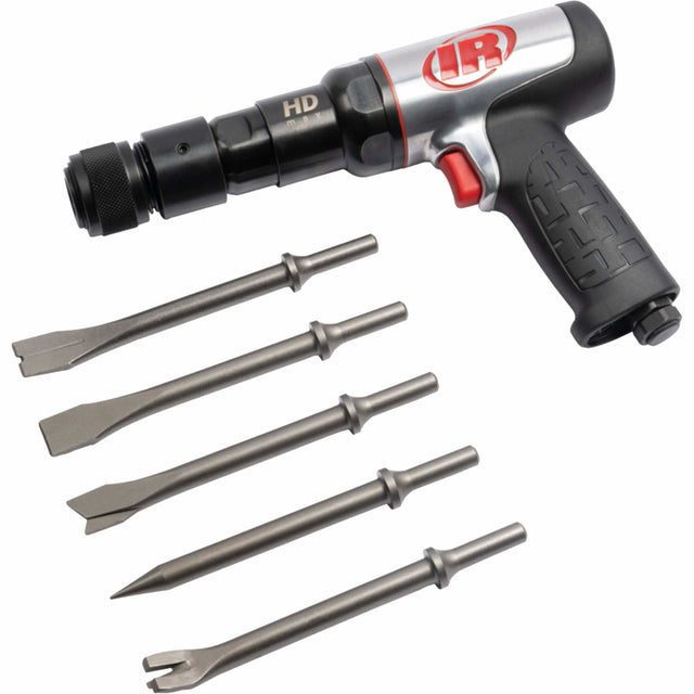 5-Piece Heavy-Duty Air Hammer with Chisel Set, 2.66 CFM, 1/4" NPT, 2600 BPM, 3/4" x 3" (19mm x 76mm)