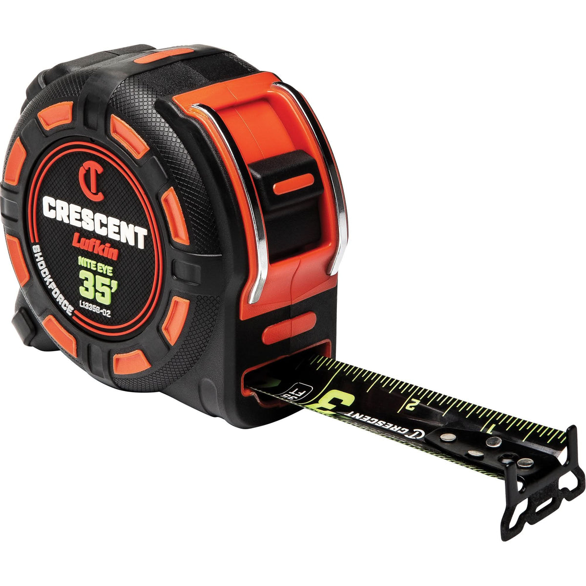 Shockforce™ NITE EYE Tape Measure, 1-1/4" x 35', SAE Graduations