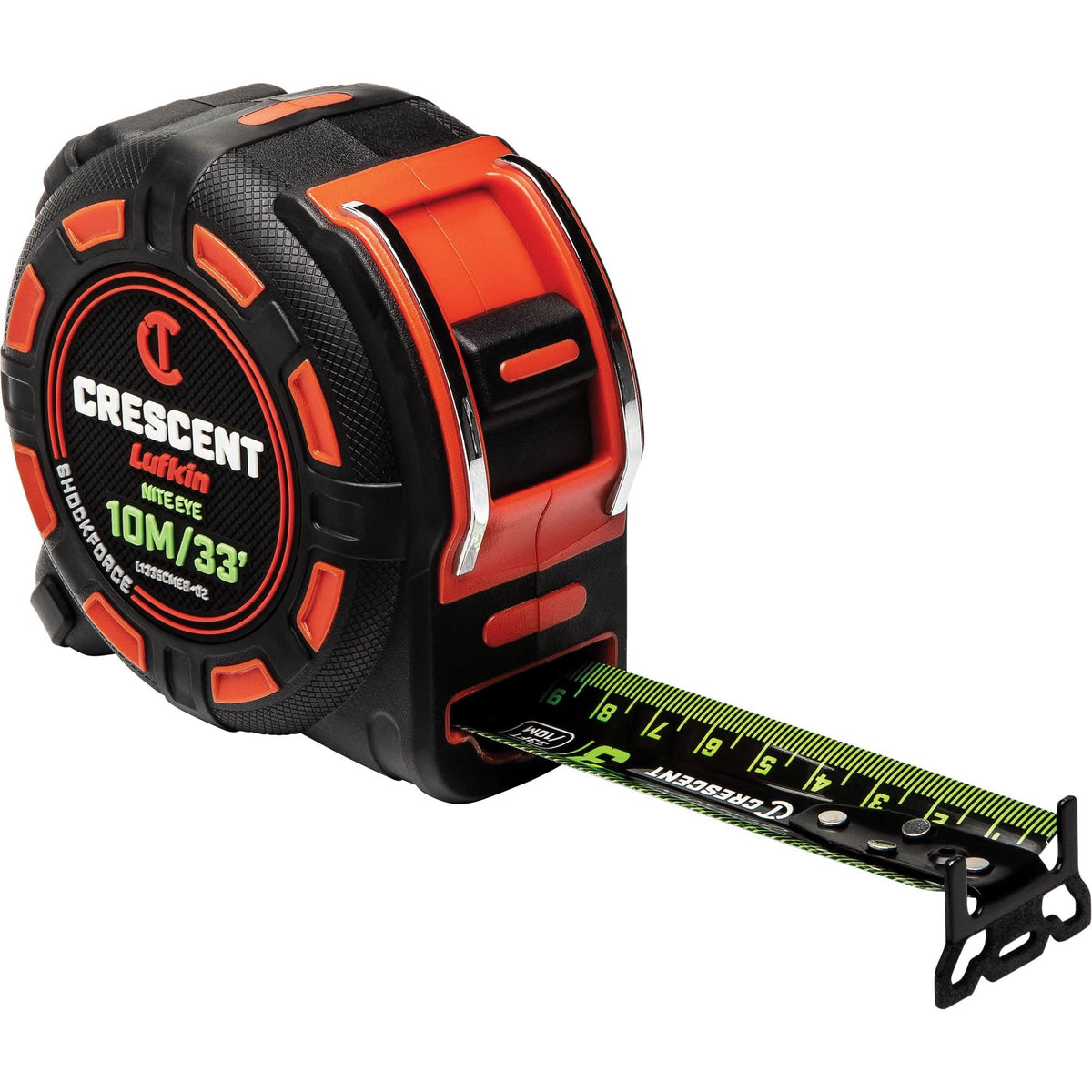 Shockforce™ NITE EYE Tape Measure, 1-1/4" x 35'/10 m, Metric/SAE Graduations