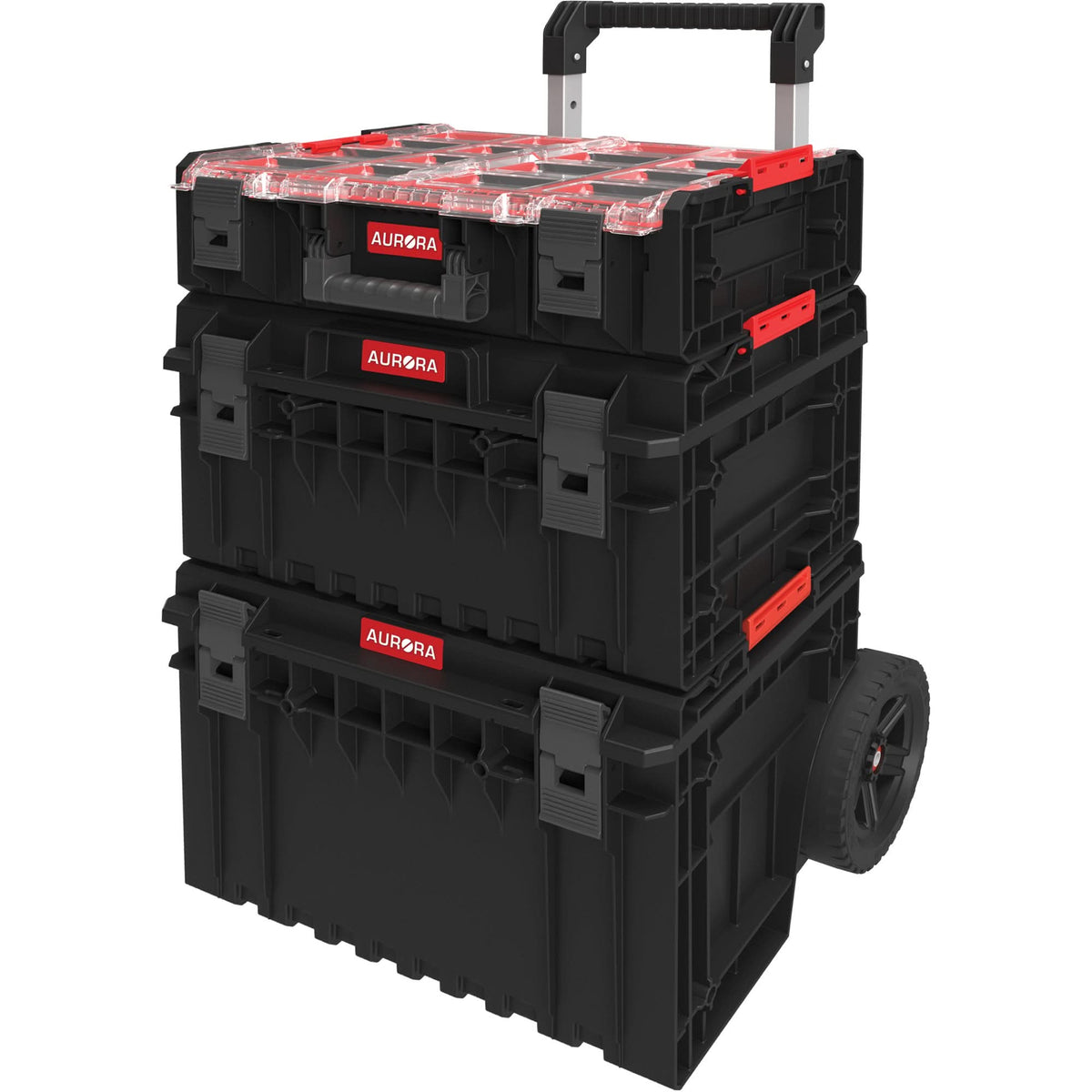Arx™ 3-Piece Modular Starter Kit, 23"/25-1/5" x 19"/15-1/5" x 12-3/5"/26"/6-4/5", Black/Red