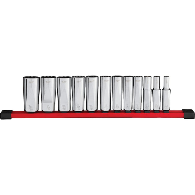 12-Point Deep Well SAE Socket Set, 12 Pcs, 3/8" Drive Size, Deep