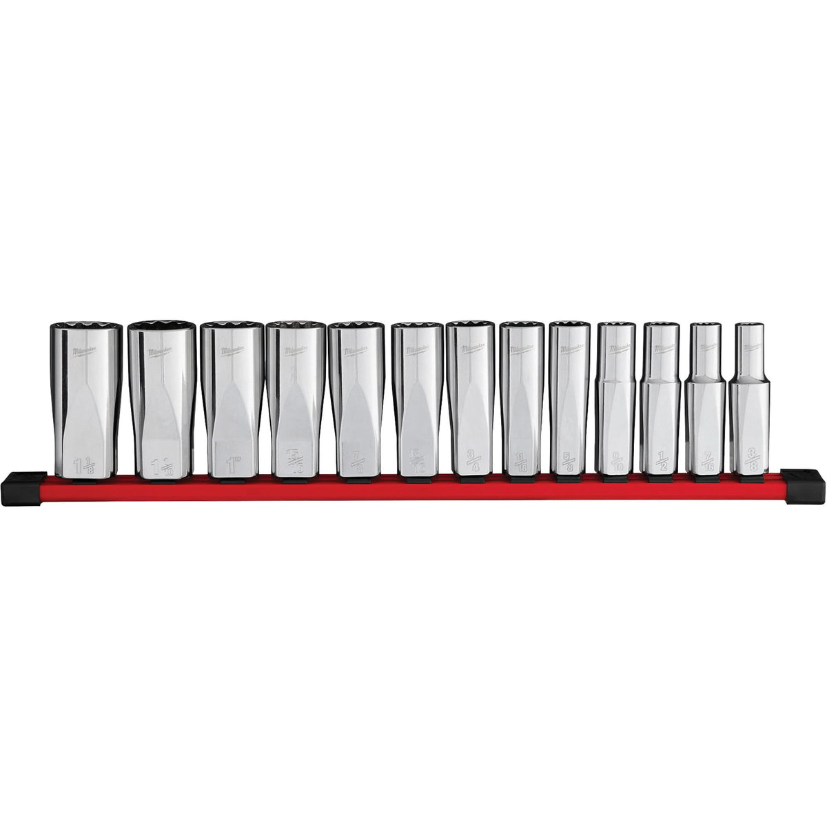 12-Point Deep Well SAE Socket Set, 13 Pcs, 1/2" Drive Size, Deep