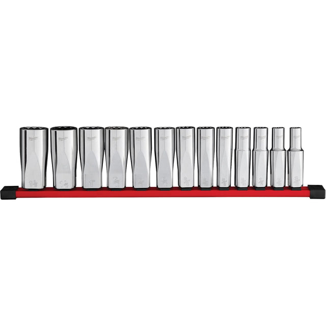 12-Point Deep Well SAE Socket Set, 13 Pcs, 1/2" Drive Size, Deep