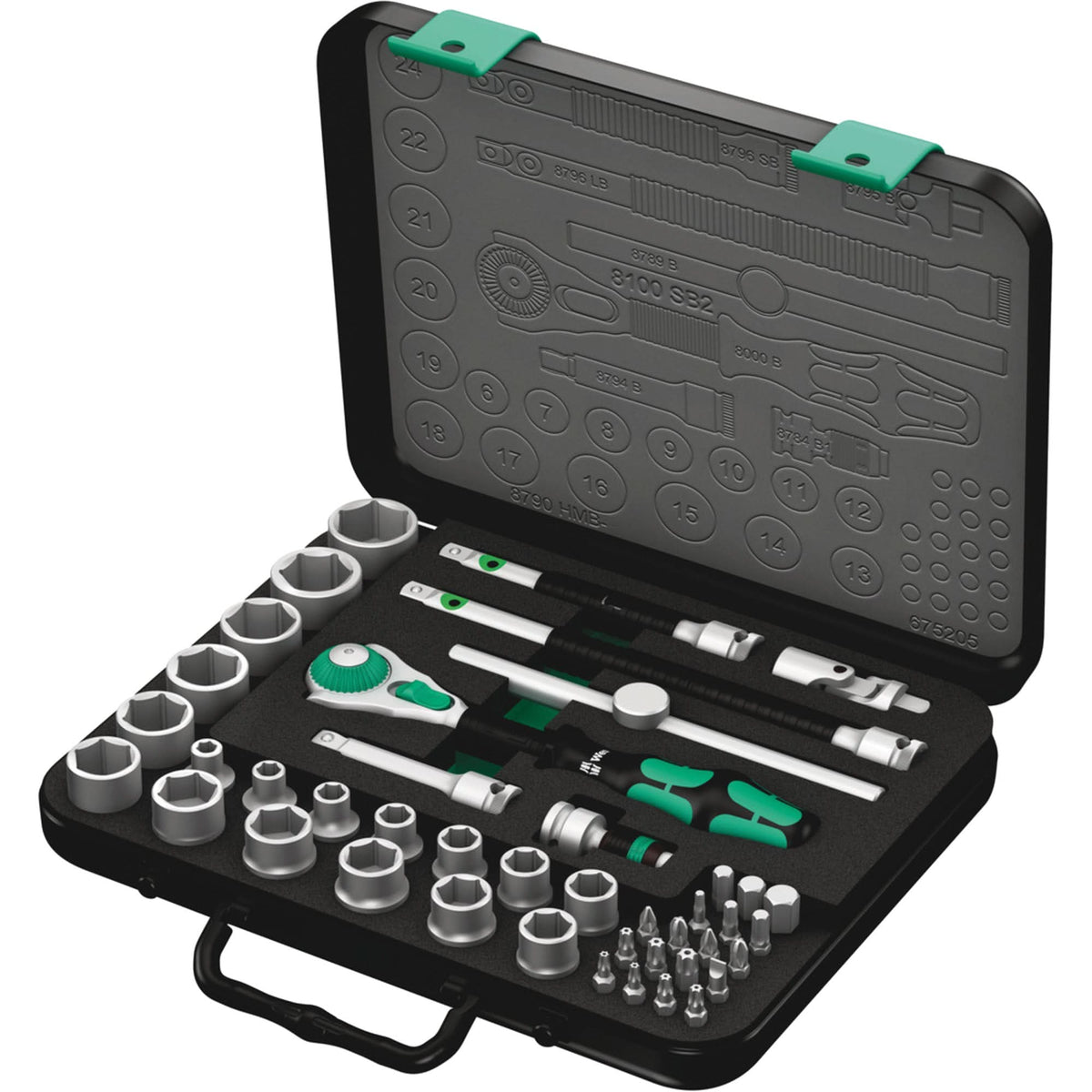 8100 SB 2 Zyklop Speed Ratchet Set, 43 Pcs, 3/8" Drive Size