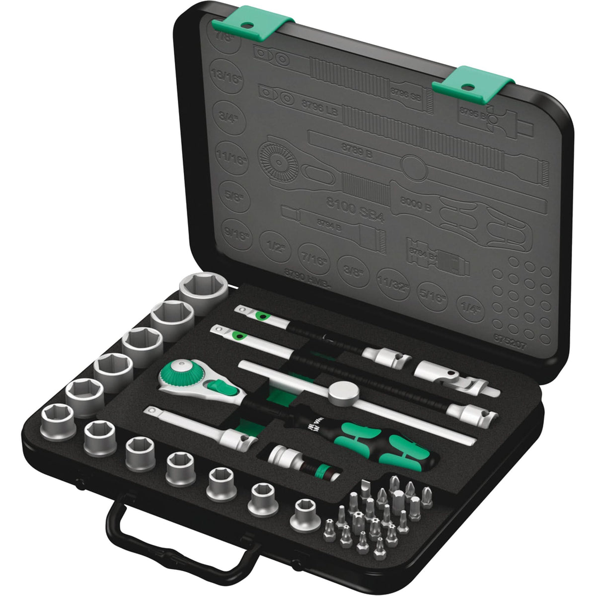 8100 SB 4 Zyklop Speed Ratchet Set, 38 Pcs, 3/8" Drive Size