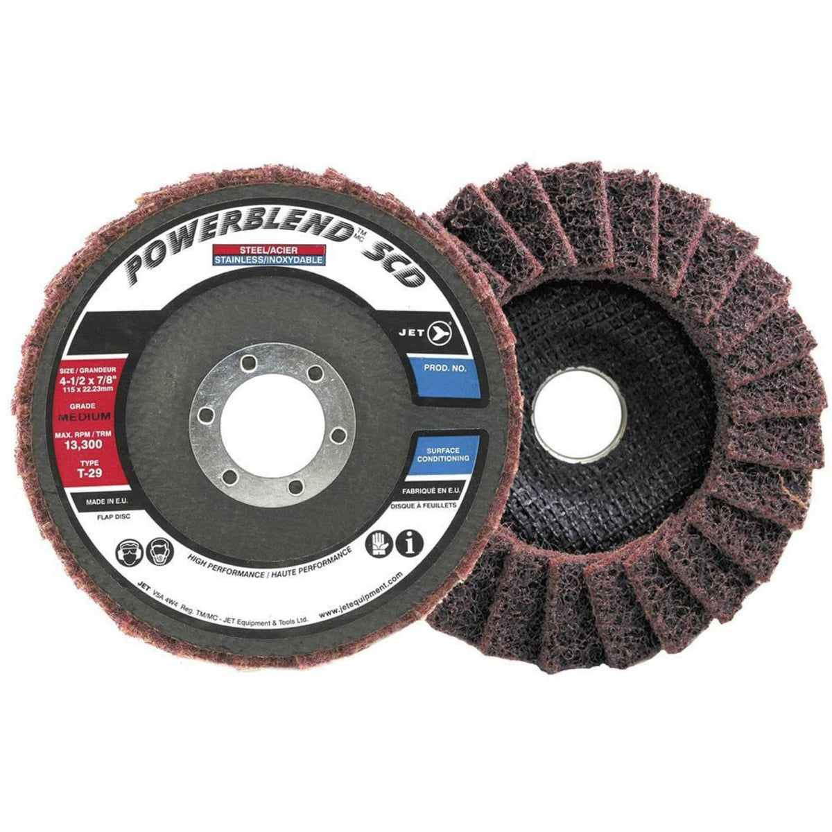 POWERBLEND SCD Surface Conditioning Flap Disc, 5" x 7/8", Type 29, Fine Grit