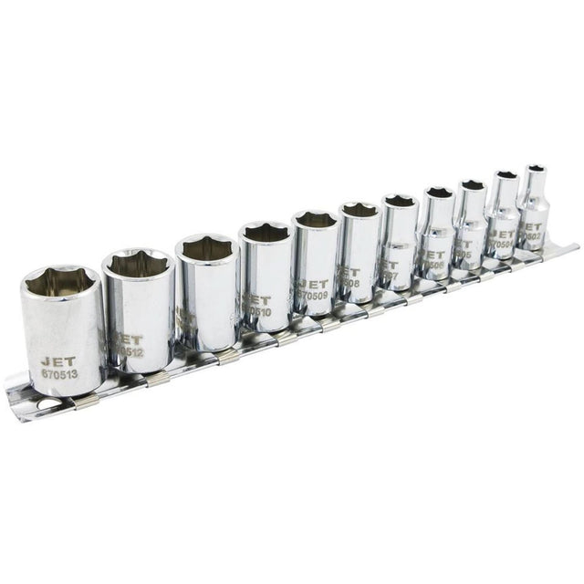 SS1411M-6 6-Point Metric Socket Set, 11 Pcs, 1/4" Drive Size