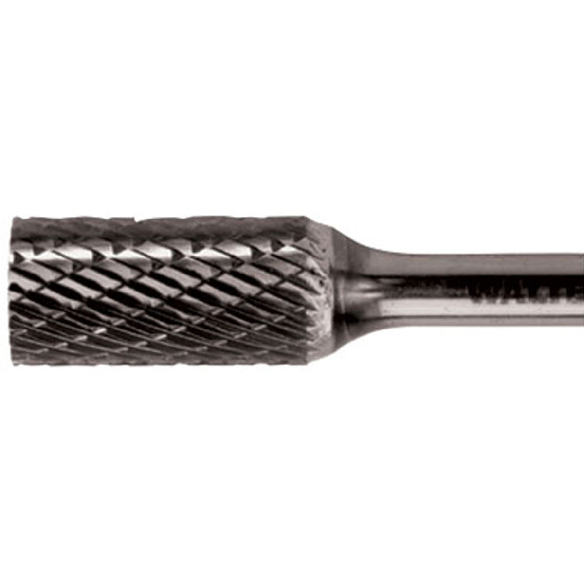 Double Cut Cylindrical Carbide Burr, 1/2" Dia., 1/4" Shank, 1" Depth of Cut